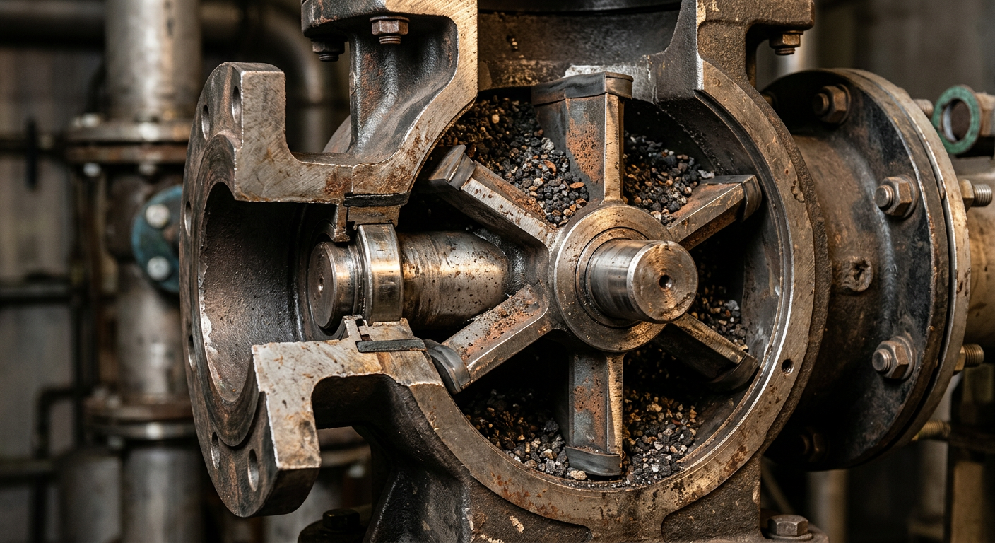 Close-up of rotary valve rotor vanes used as an explosion flame barrier