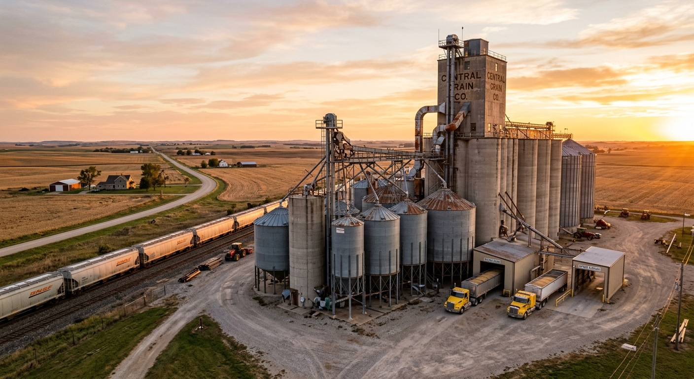 Grain handling facility with ductwork requiring explosion isolation devices