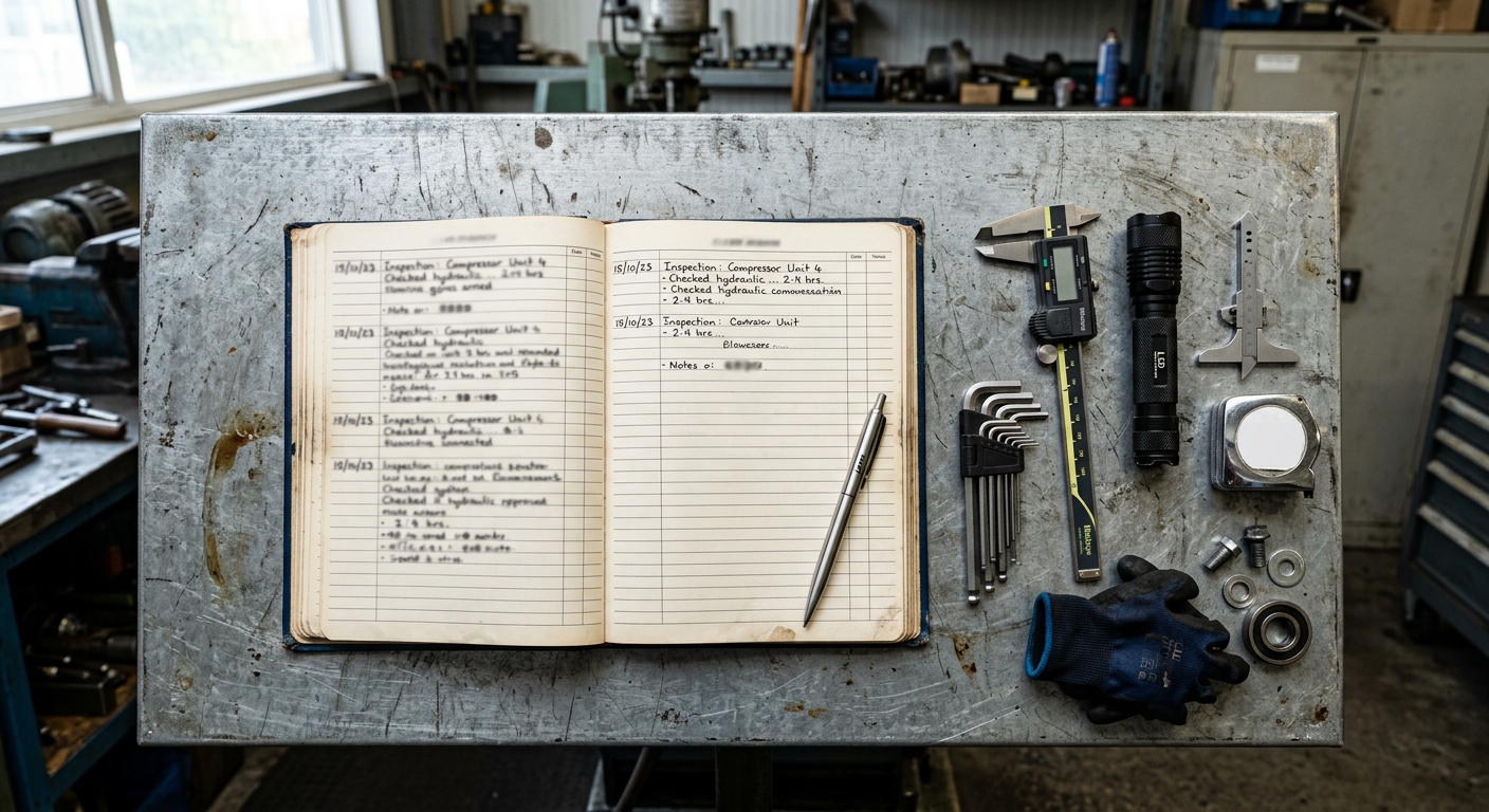 Maintenance inspection log for industrial explosion isolation valve certification